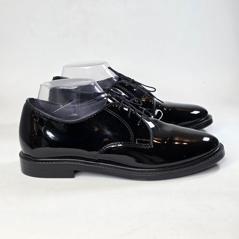 Capps Military Uniform Dress Shoes Men's 8.5 Black Oxfords Patent Leather Vibram